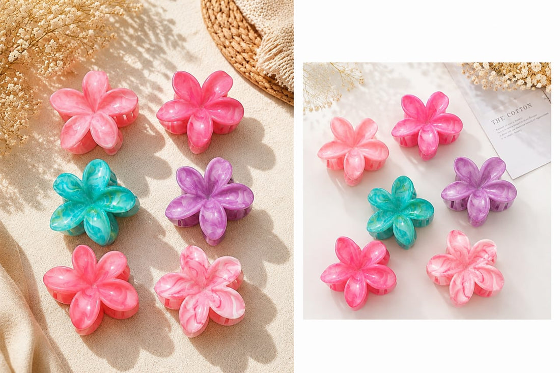 Floral Blossom Hair Claw Clips
