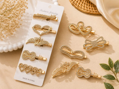 Luxury Crystal Hair Clips-Pack of 5