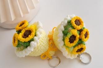 Sunflower Bouquet Keychain