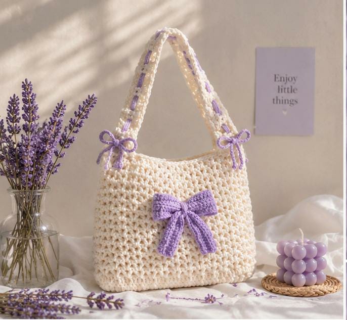 Aurora Bow Knit Tote