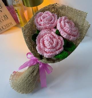 Pink Petal Crochet Roses