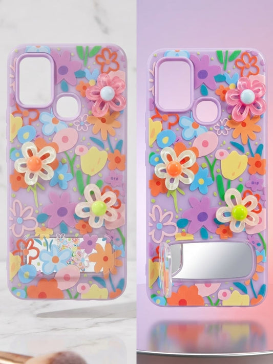 Colorful 3D Floral Mobile Cover  Cute Flower Design